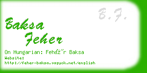 baksa feher business card